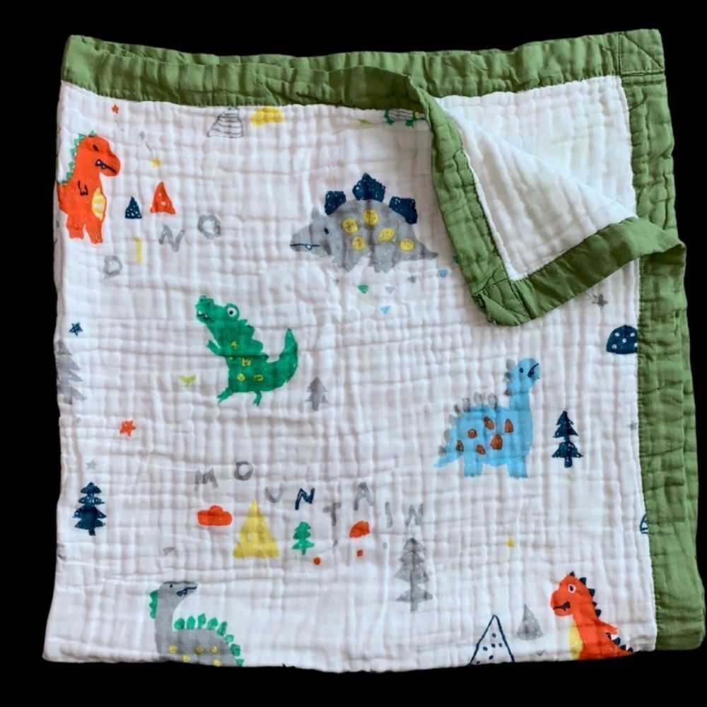 NEW Cute Dino Muslin Baby Blanket